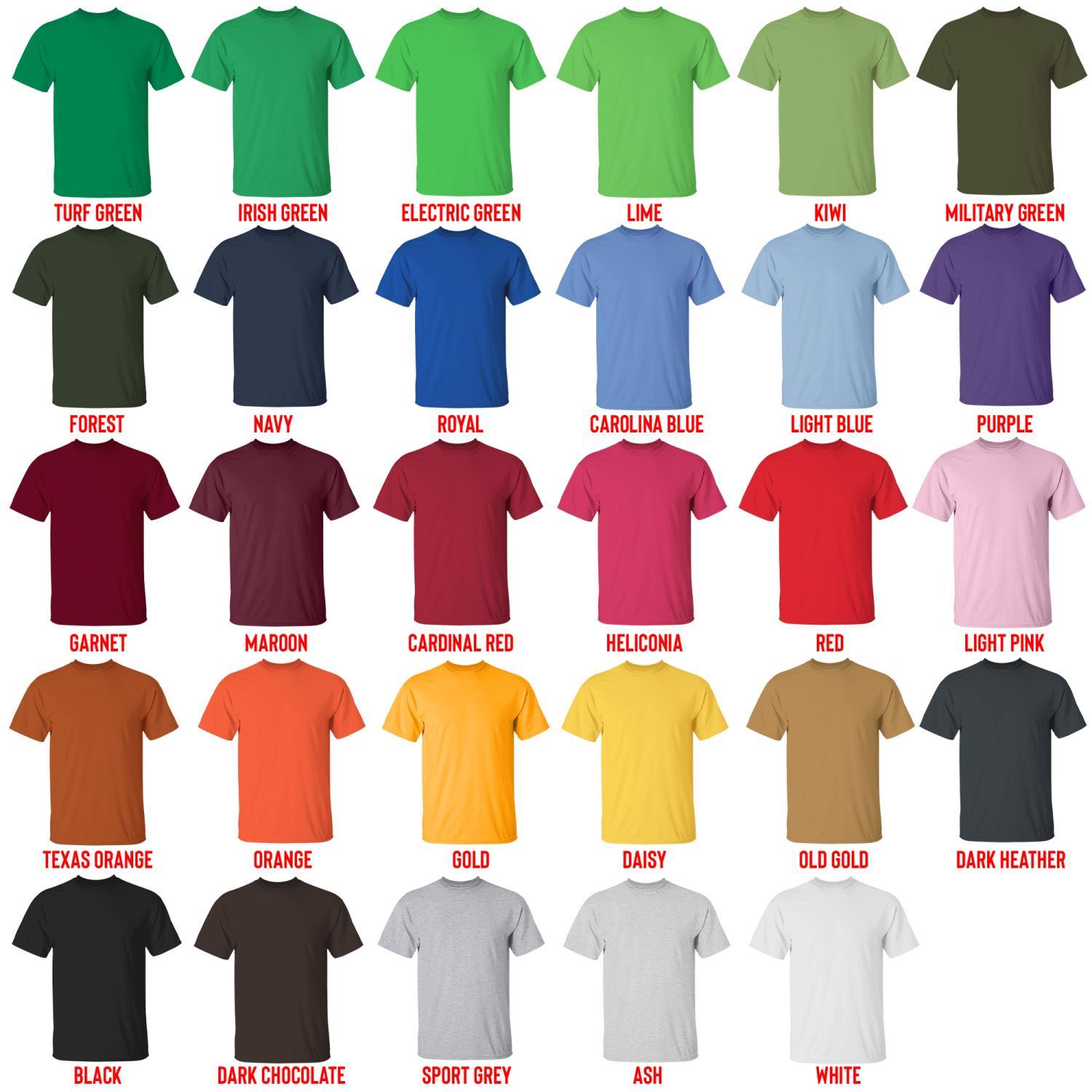 t shirt color chart - Halo UK Shop