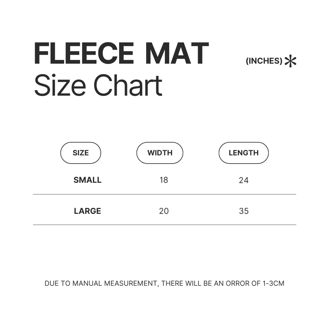 Fleece Mat Size Chart - Halo UK Shop