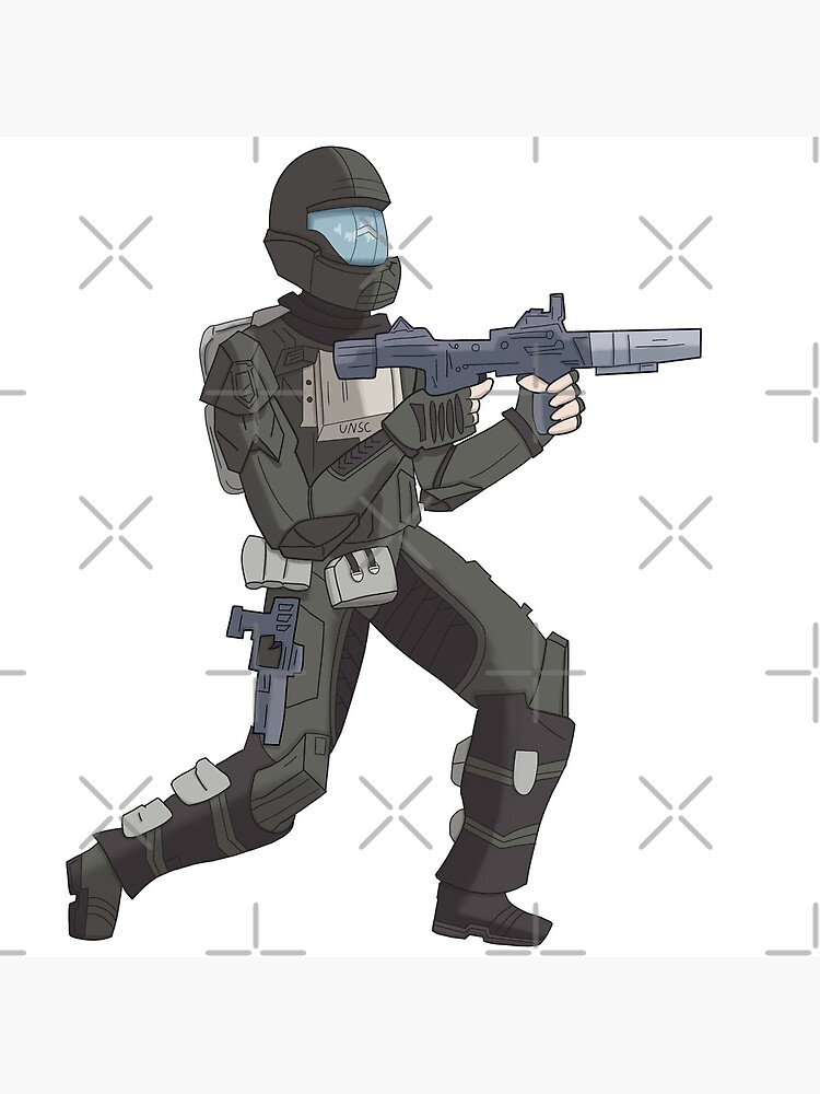 Sticker Design Halo 3 Odst Rookie Shower Curtain - Image 2