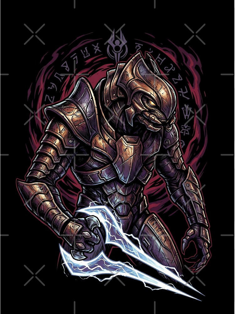 Halo Arbiter Split Jaw Sangheili Honor Shower Curtain - Image 2