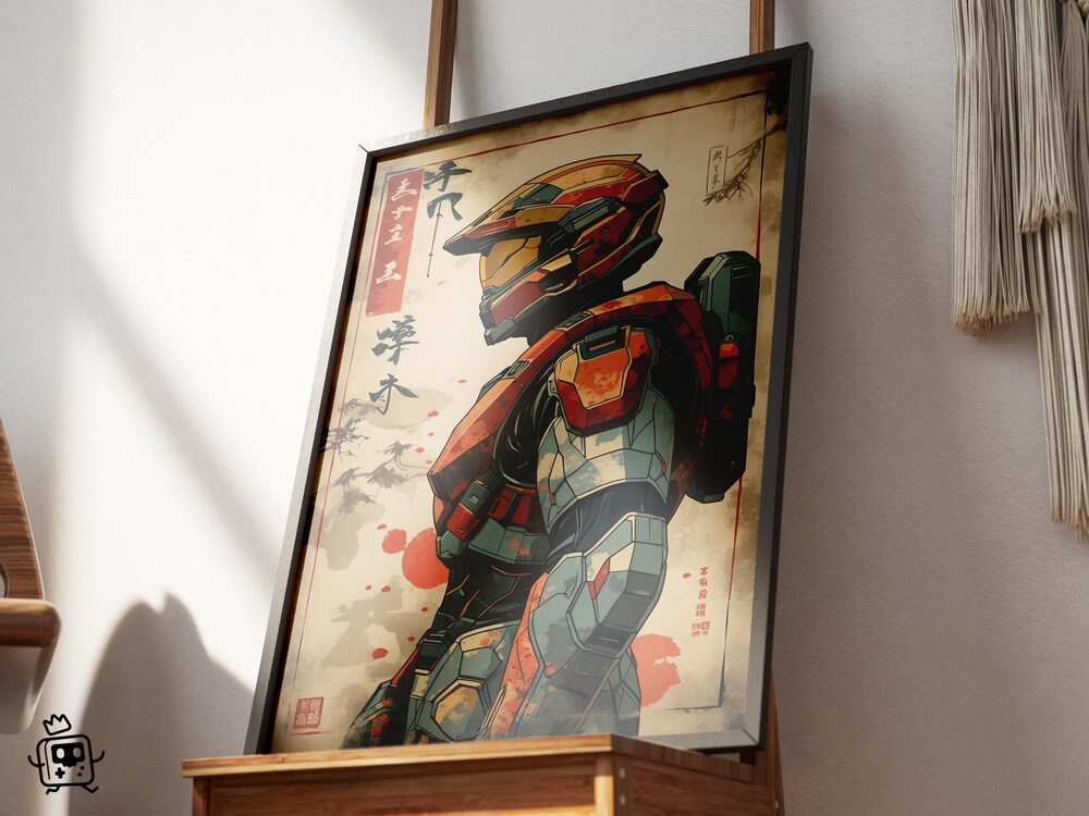 Master Chief Japanese Art Style Digital Wall Art - Image 3