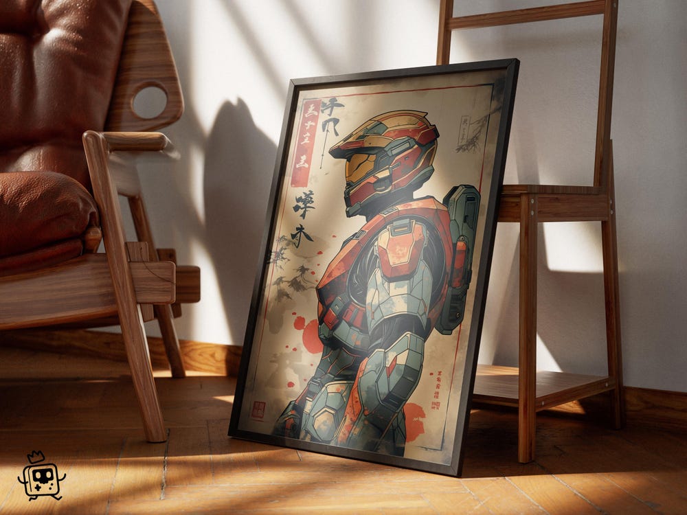 Master Chief Japanese Art Style Digital Wall Art - Image 4