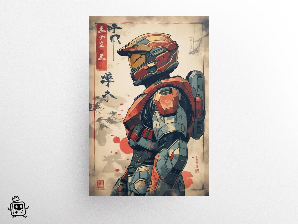 Master Chief Japanese Art Style Digital Wall Art - Image 5