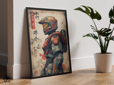 Master Chief Japanese Art Style Digital Wall Art