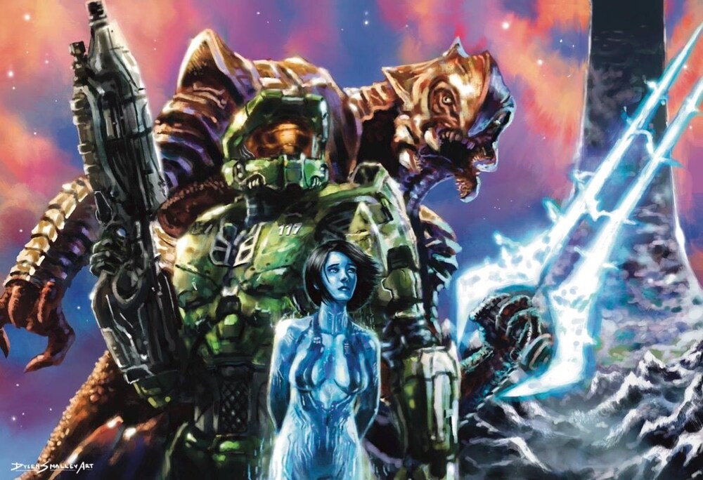 Halo Inspired Hand Painted Video Game Wall Art
