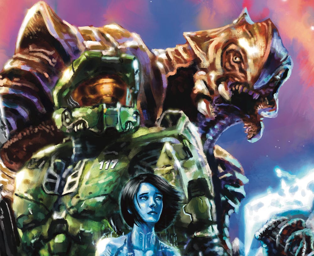 Halo Inspired Hand Painted Video Game Wall Art - Image 5