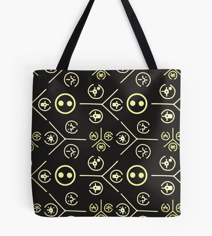 Halo 3 Odst Yellow Wall Symbols With Superintendent Tote Bag