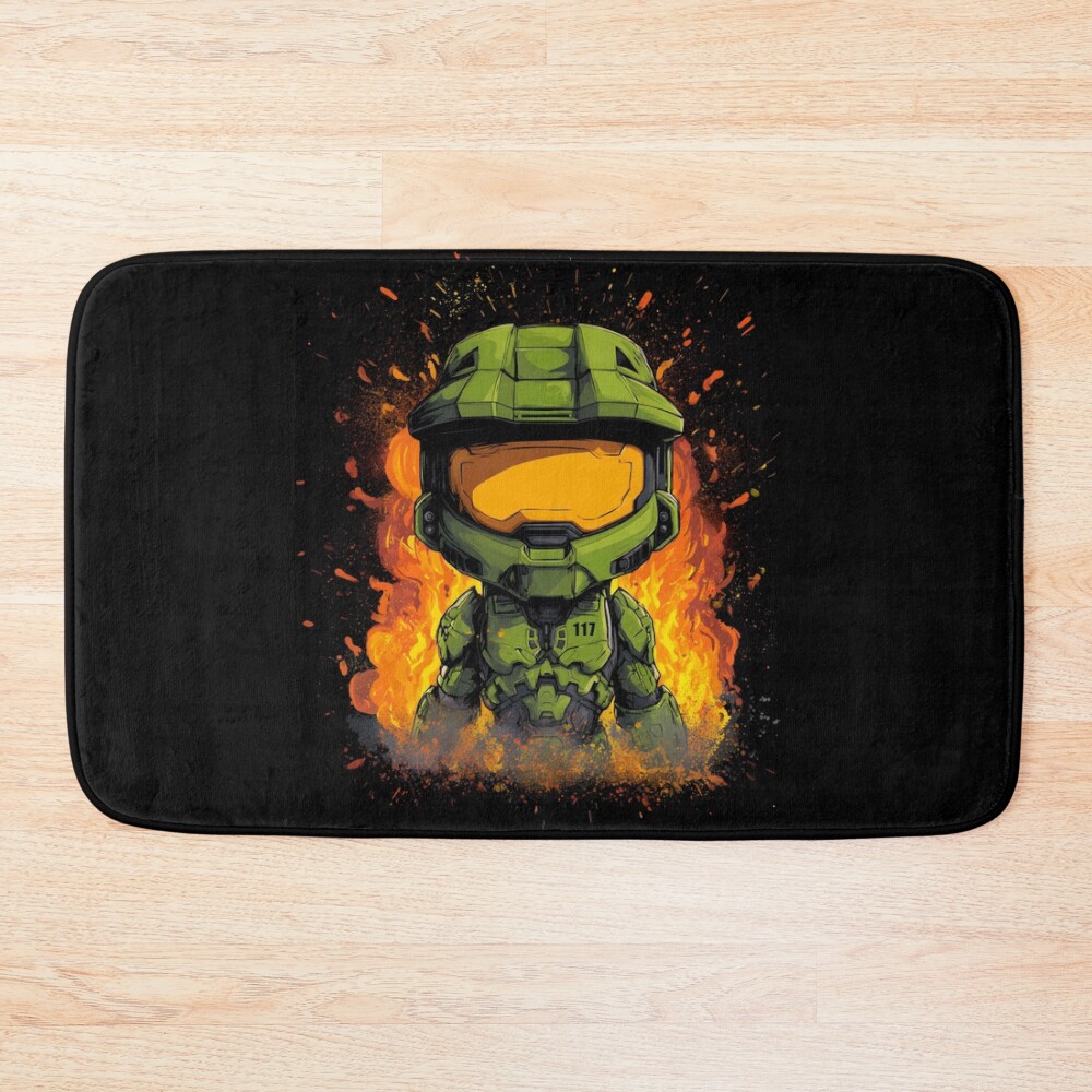 Cute Master Chief Bath Mat