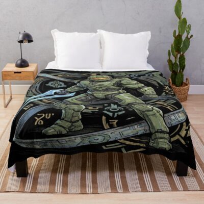 Master Chief Halo Halo Rings Guardian Throw Blanket