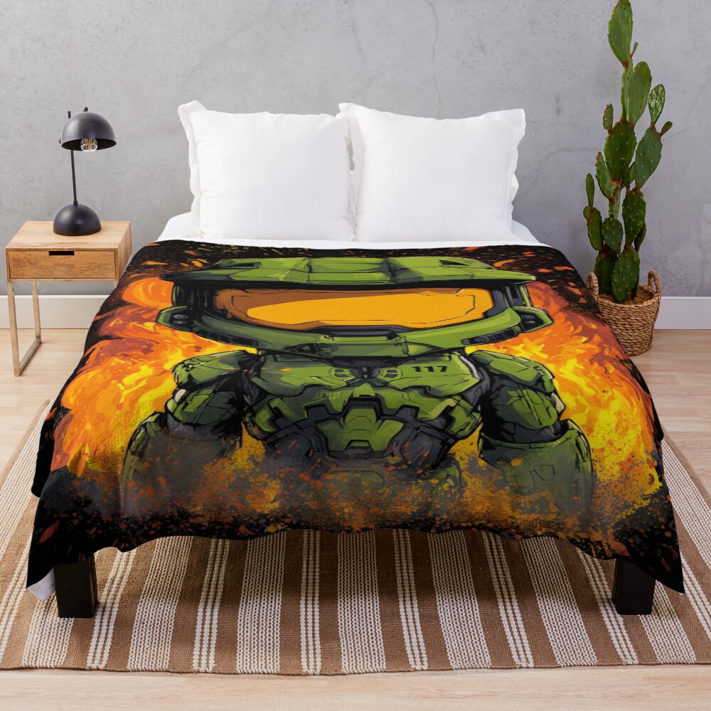 Cute Master Chief Throw Blanket