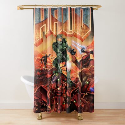 Halo Game Classic Design Shower Curtain