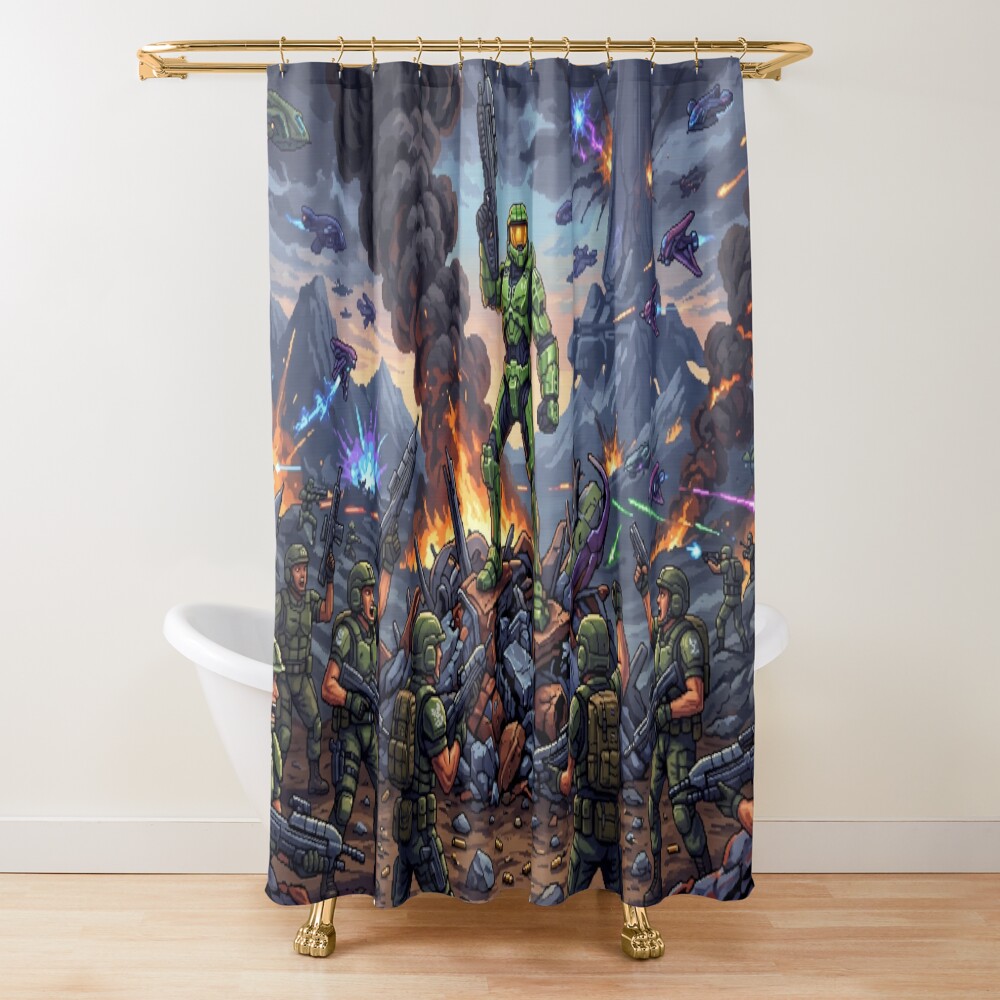 Elite Combat Soldier Shower Curtain