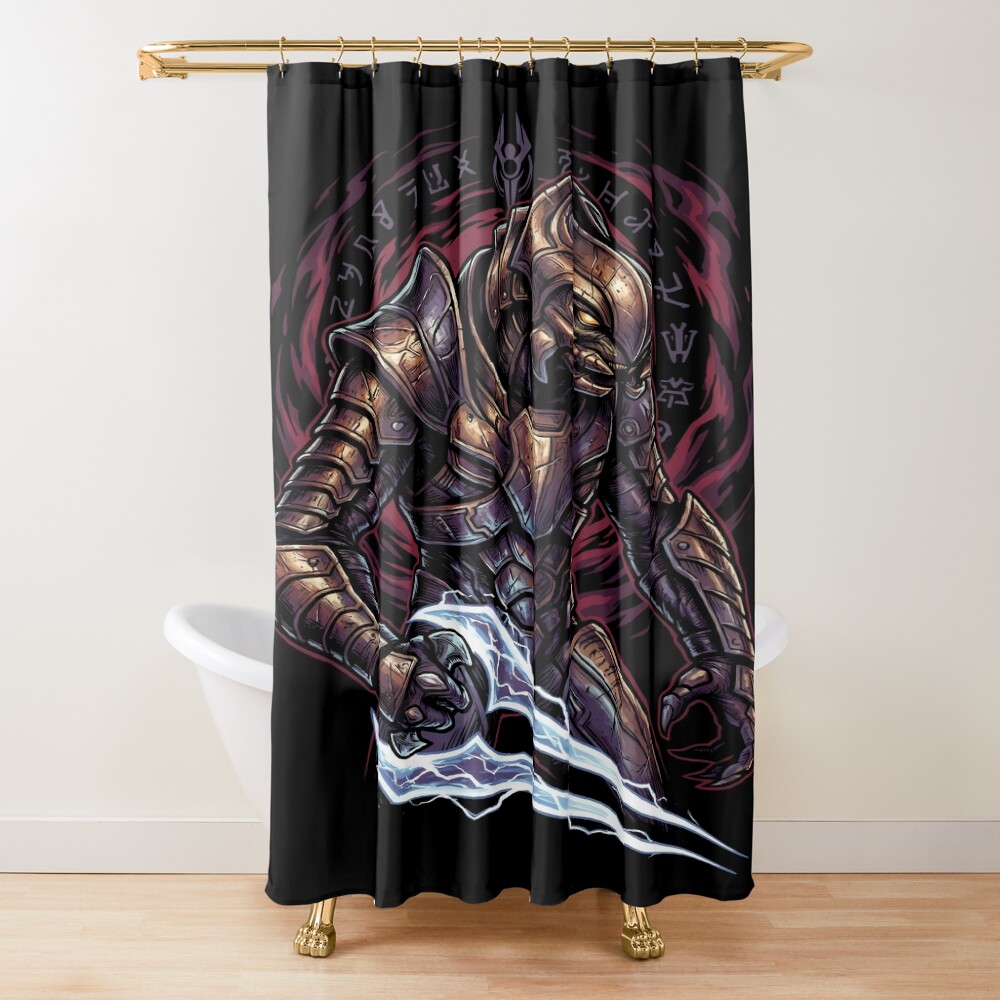 Halo Arbiter Split Jaw Sangheili Honor Shower Curtain
