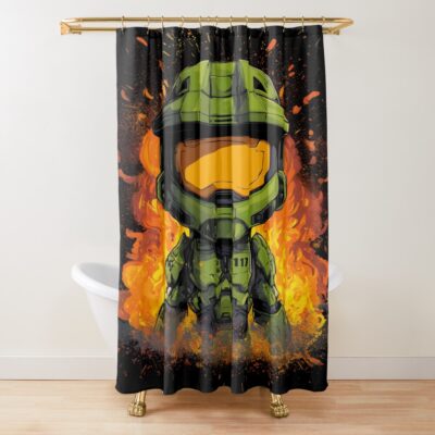 Cute Master Chief Shower Curtain