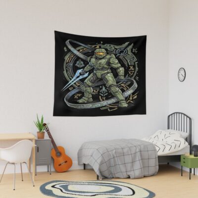 Master Chief Halo Halo Rings Guardian Tapestry