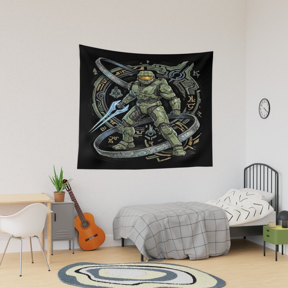 Master Chief Halo Halo Rings Guardian Tapestry