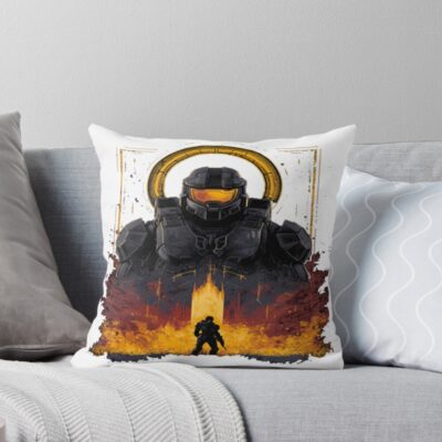 Halo T Shirt Mythic Space Guardian Throw Pillow