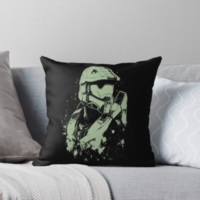 John 117 Powerful Cosmic Champion Throw Pillow